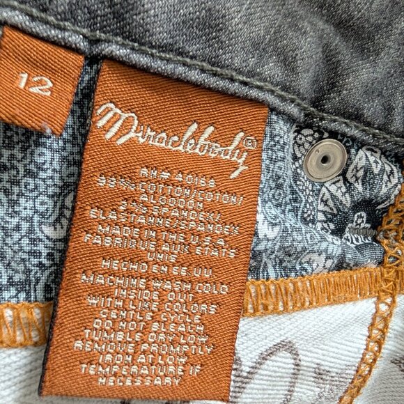 Miraclebody by Miraclesuit Shaping bootcut jeans Gray size 12 Embellished pocket - Picture 2 of 9